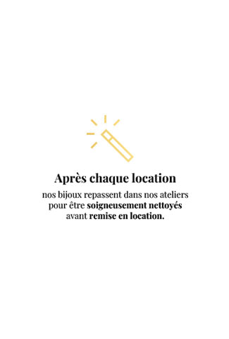 la Location by MATY : avant chaque location, chaque bijoux est soigneusement nettoyé